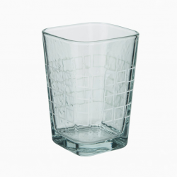 Borosilicate Transparent Glass Water Cup Square Printed Household Tall Short