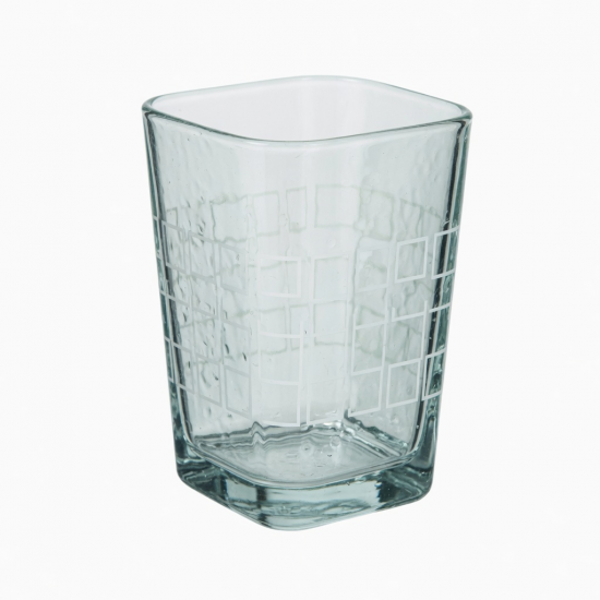 Borosilicate Transparent Glass Water Cup Square Printed Household Tall Short