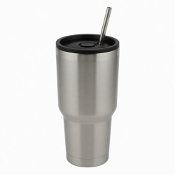 Vacuum Insulated Ice Tumbler 316 Stainless Steel Portable Straw Cup 28