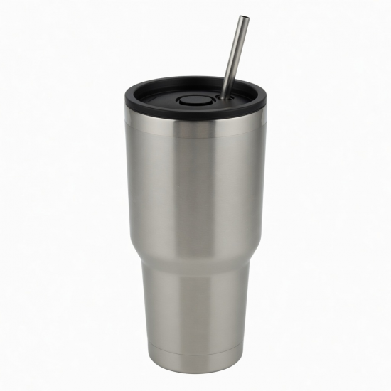 Vacuum Insulated Ice Tumbler 316 Stainless Steel Portable Straw Cup 28