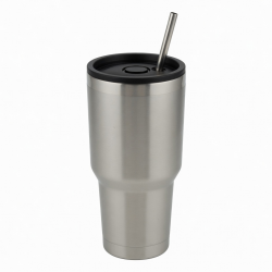 Vacuum Insulated Ice Tumbler 316 Stainless Steel Portable Straw Cup 28