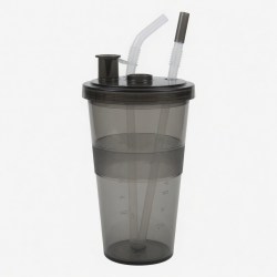 22oz Double Straw Cup Water Drinking Travel Gift Plastic Ice Boiling