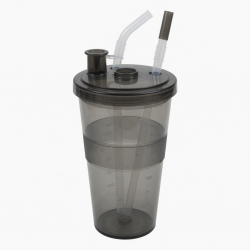 22oz Double Straw Cup Water Drinking Travel Gift Plastic Ice Boiling