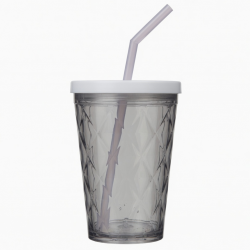 Diamond Tumbler Plastic Coffee Mugs With Straw And Lid Drinking Water 25