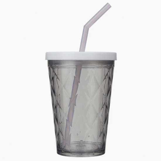Diamond Tumbler Plastic Coffee Mugs With Straw And Lid Drinking Water 25