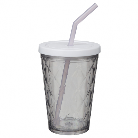 Diamond Tumbler Plastic Coffee Mugs With Straw And Lid Drinking Water 25
