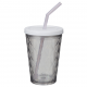 Diamond Tumbler Plastic Coffee Mugs With Straw And Lid Drinking Water 25