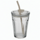 Milk Coffee Tea Glass Water Tumbler Cup With Lid And 58