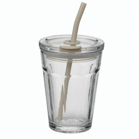Milk Coffee Tea Glass Water Tumbler Cup With Lid And 58