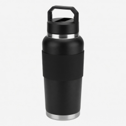 32 Oz Rubber Wide 304 Stainless Steel Silicone Insulated Water Bottle Tumbler