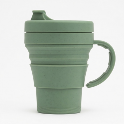Portable Food Grade Silicone Drinking Water Cup Collapsible Coffee Mug With Lid