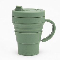 Portable Food Grade Silicone Drinking Water Cup Collapsible Coffee Mug With Lid
