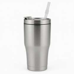 Double Wall Vacuum Steel Travel 304 Stainless Mug With Lid And Straw Water